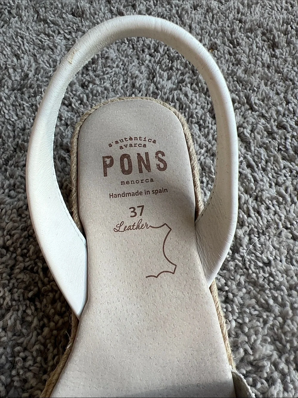 PONS Leather Cream Espadrille Slingback Sandals